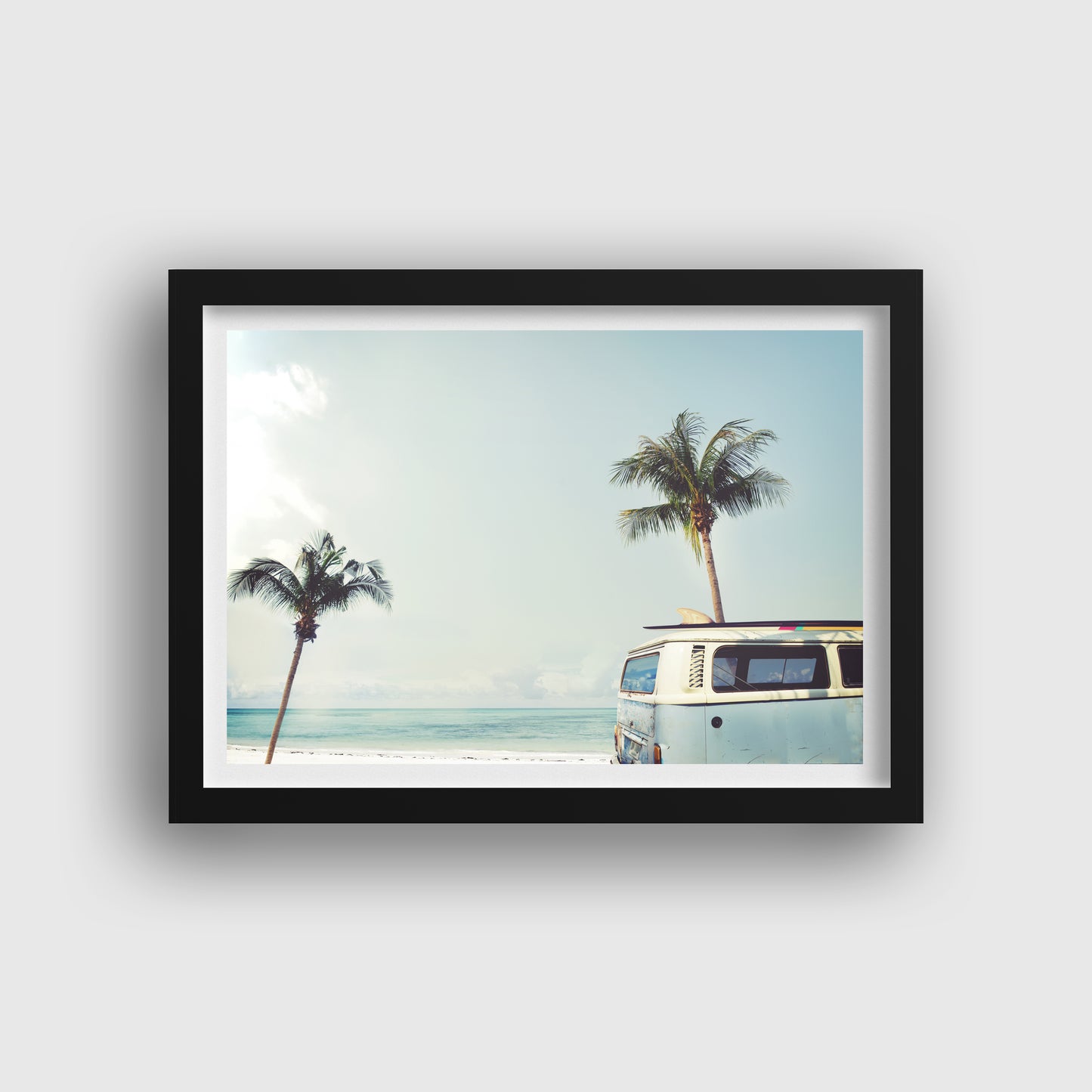 Surfing Palm Tree Hipster Van